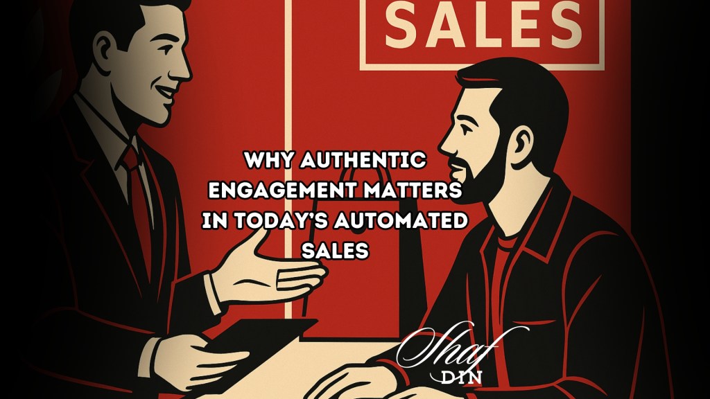 Digital illustration of a sales professional engaging personally with a client, symbolising trust and customer loyalty